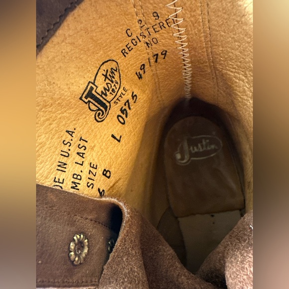 Justin L575 Western Lacer Ladies Women Brown Leather Lace Boot Womens Size 6 B - Picture 8 of 8